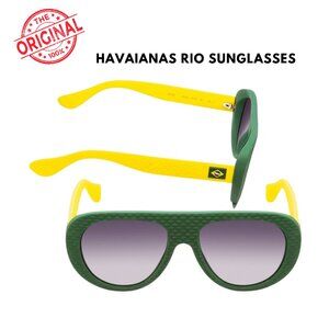 Havaianas RIO/M Retro Sunglasses in Matte Green Yellow 54 mm New